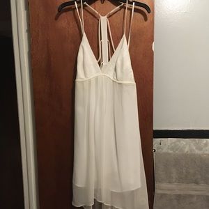 Spaghetti Strap Cut Out High Low Dress